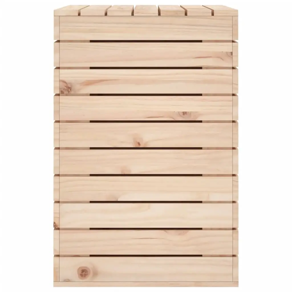Wooden Laundry Basket with Lid Storage Organiser 88.5x44x66 cm Brown