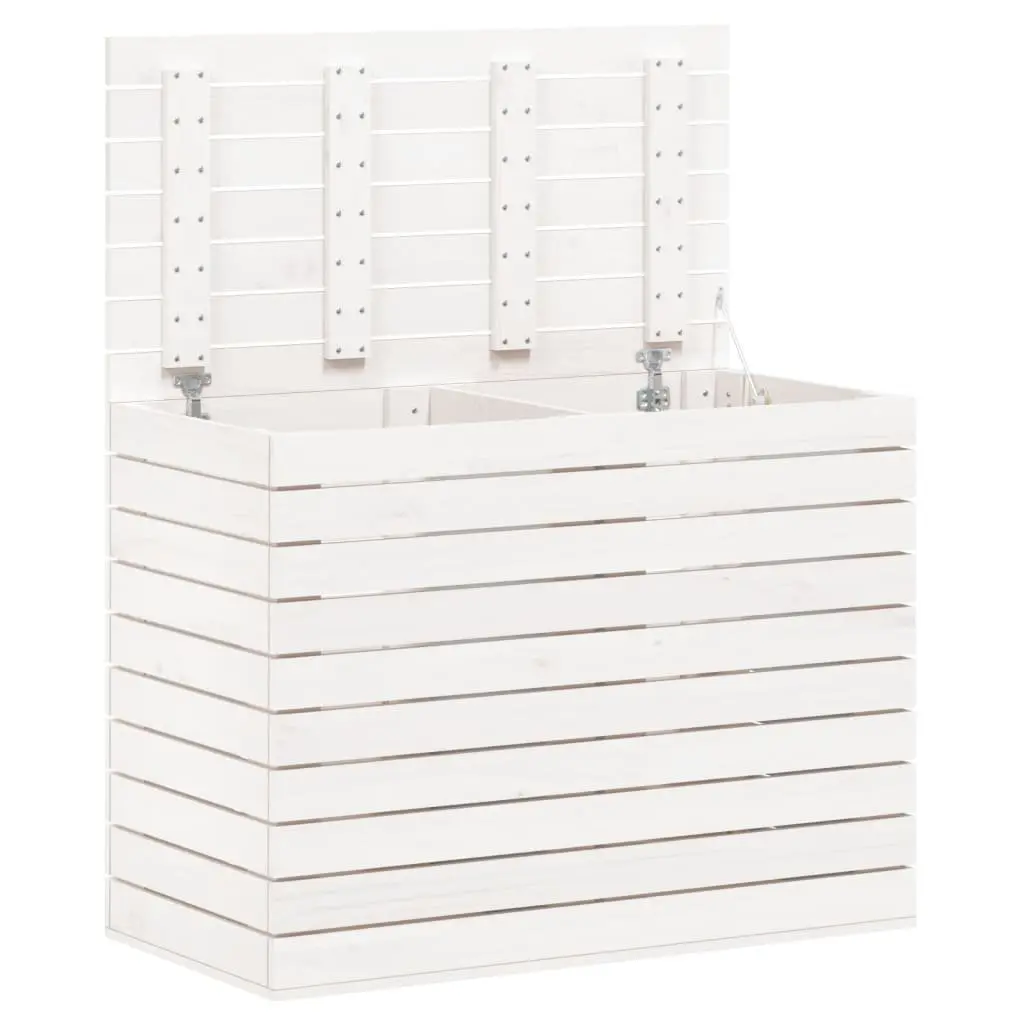 Laundry Basket White Solid Pine Wood Storage Bin with Lid