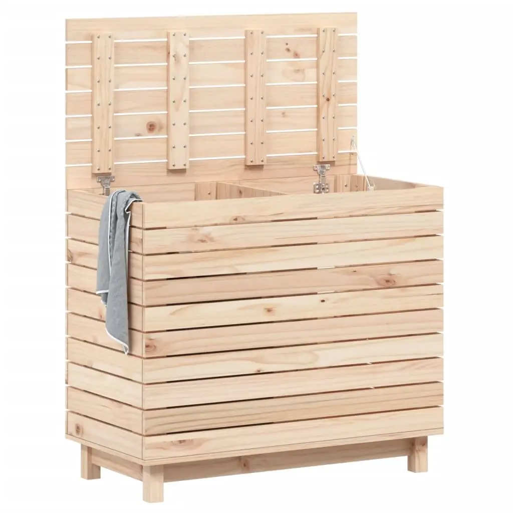 Wooden Laundry Basket Storage Box Organizer Household Laundry Hamper 88.5 x 44 x 76 cm Brown