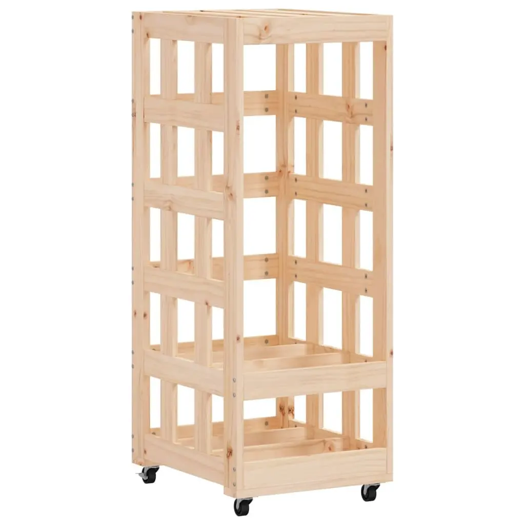 Wooden Log Holder Firewood Storage Rack 40x49x110cm Brown Solid Pine