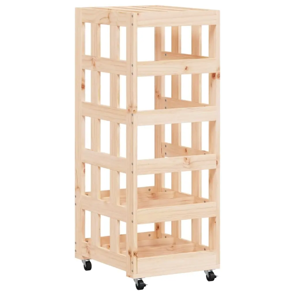 Wooden Log Holder Firewood Storage Rack 40x49x110cm Brown Solid Pine