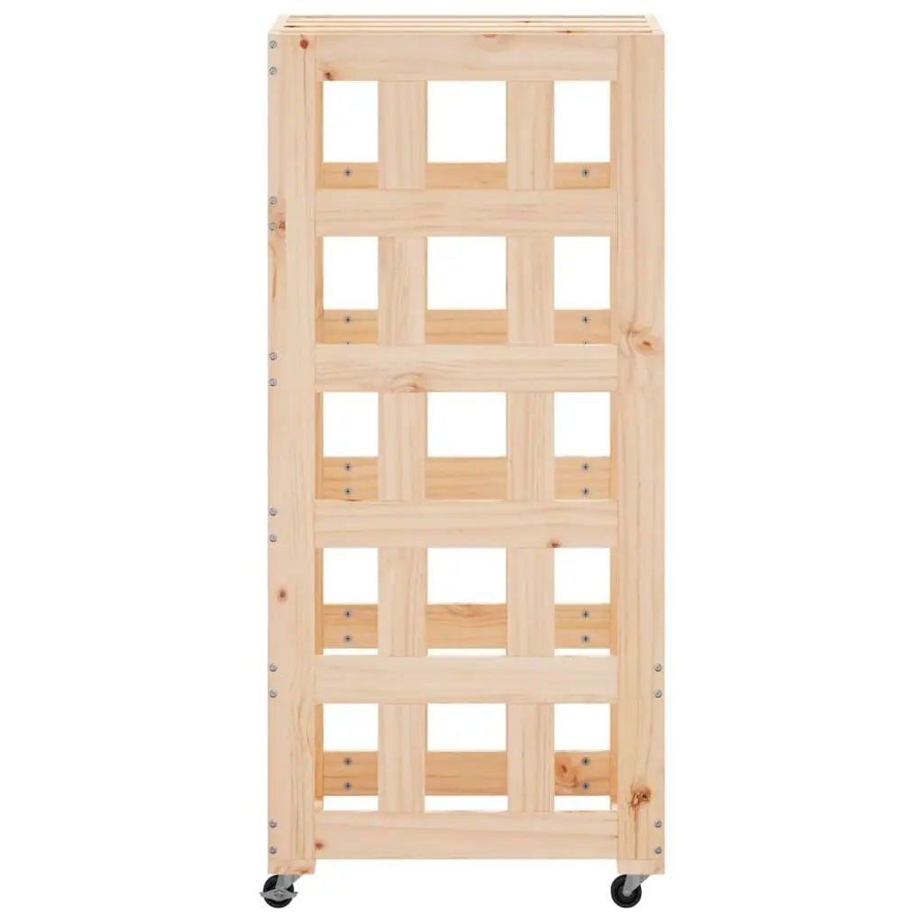 Wooden Log Holder Firewood Storage Rack 40x49x110cm Brown Solid Pine