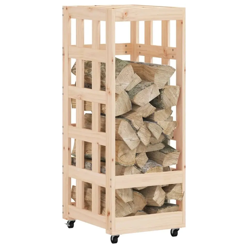 Wooden Log Holder Firewood Storage Rack 40x49x110cm Brown Solid Pine