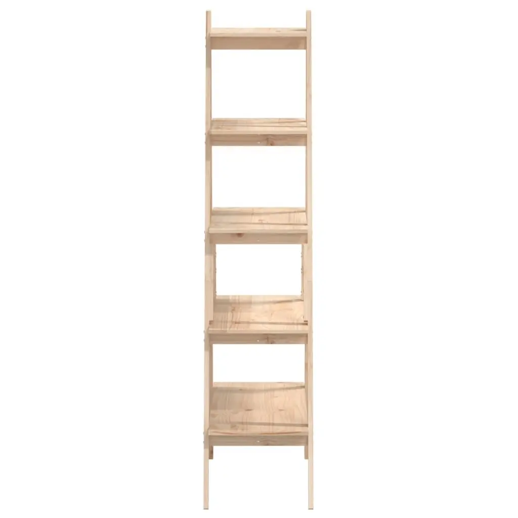 5-Tier A-Frame Wooden Shelf Storage Display Stand Brown Pine