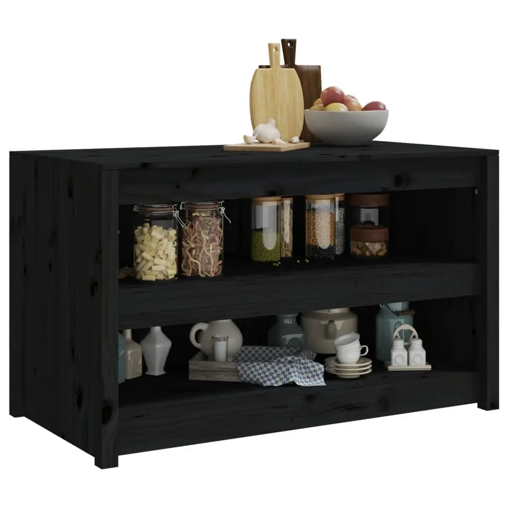Outdoor Kitchen Cabinet Black Garden Storage Wooden Cupboard Patio Furniture