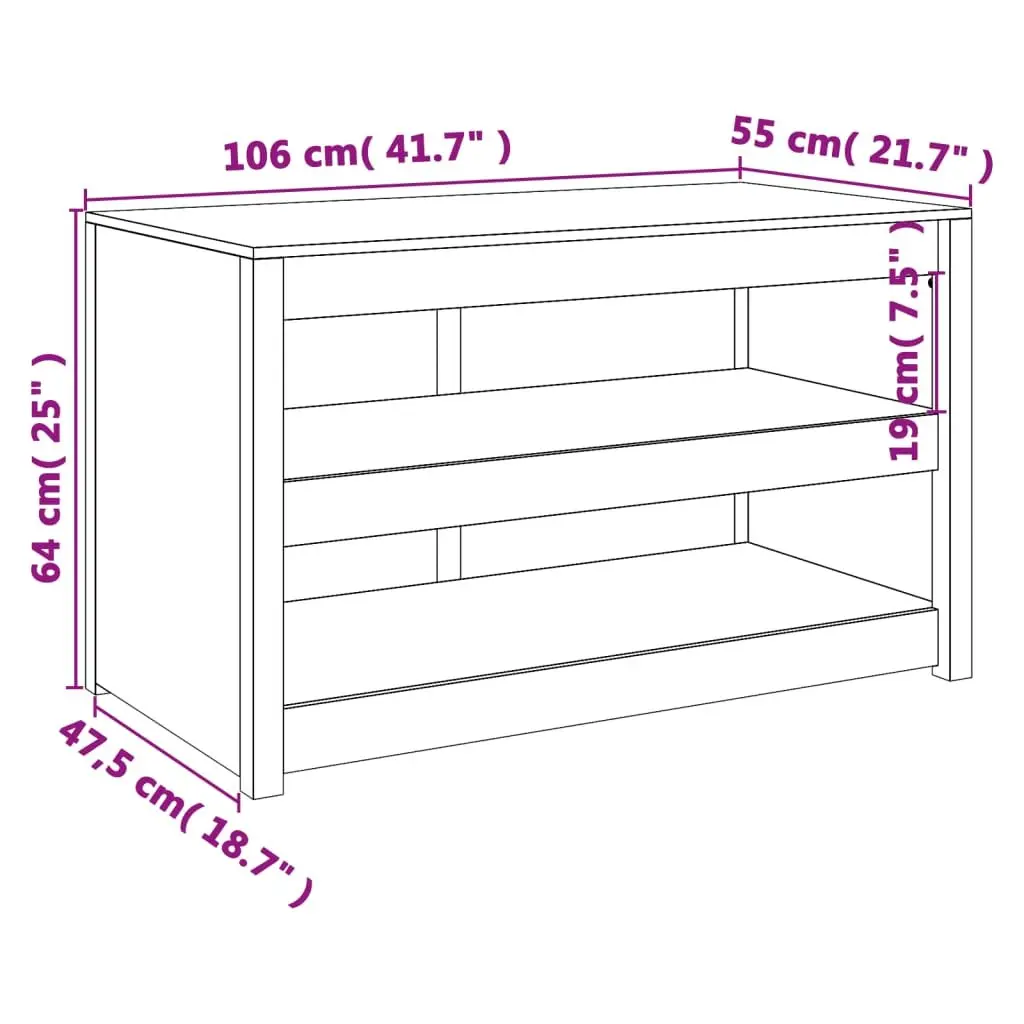 Outdoor Kitchen Cabinet Storage Solid Wood Brown 106x55x64cm