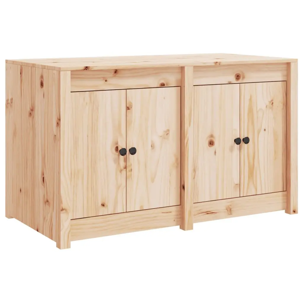 Outdoor Kitchen Cabinet Storage Cupboard Solid Wood Pine Brown 106W x 55D x 64H cm