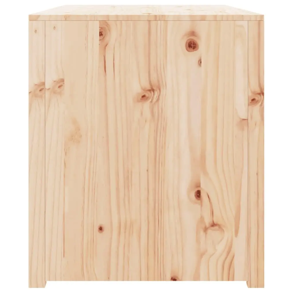 Outdoor Kitchen Cabinet Storage Cupboard Solid Wood Pine Brown 106W x 55D x 64H cm