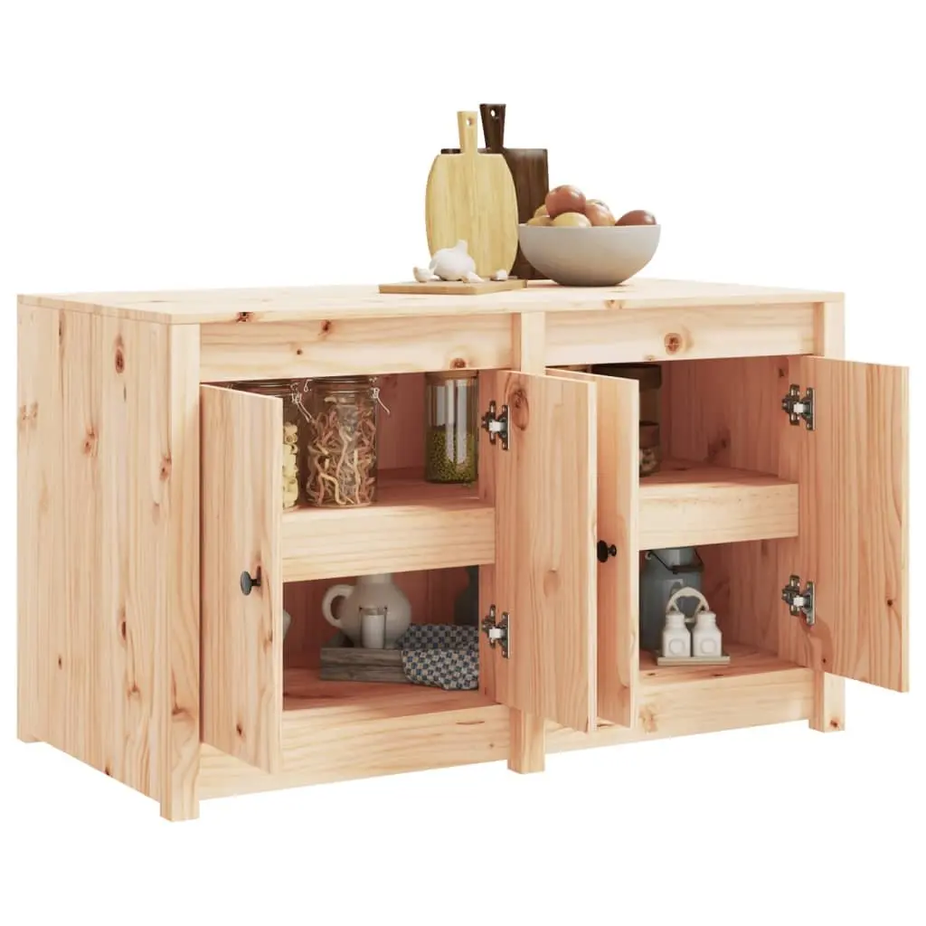 Outdoor Kitchen Cabinet Storage Cupboard Solid Wood Pine Brown 106W x 55D x 64H cm