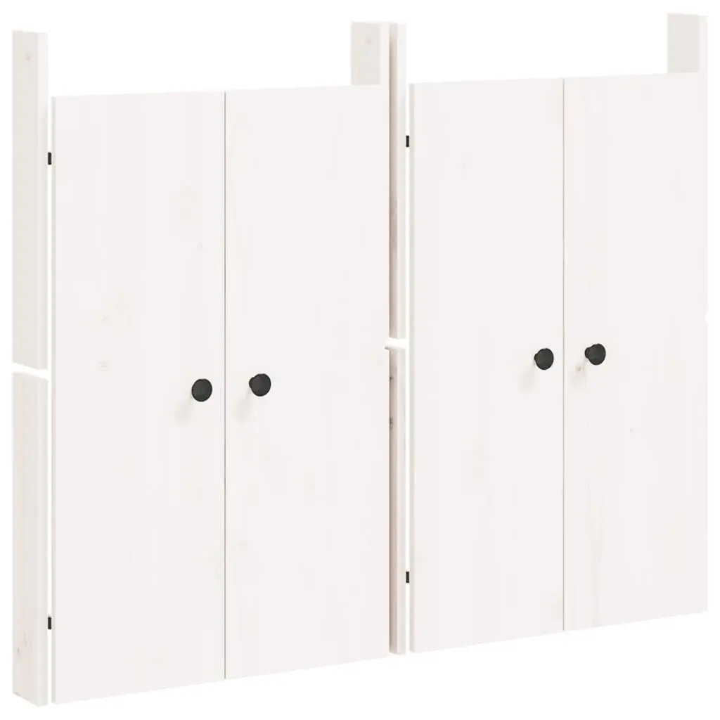 Outdoor Kitchen Cabinet Doors White Solid Pine Wood 50x9x82cm Pair Flush Mount