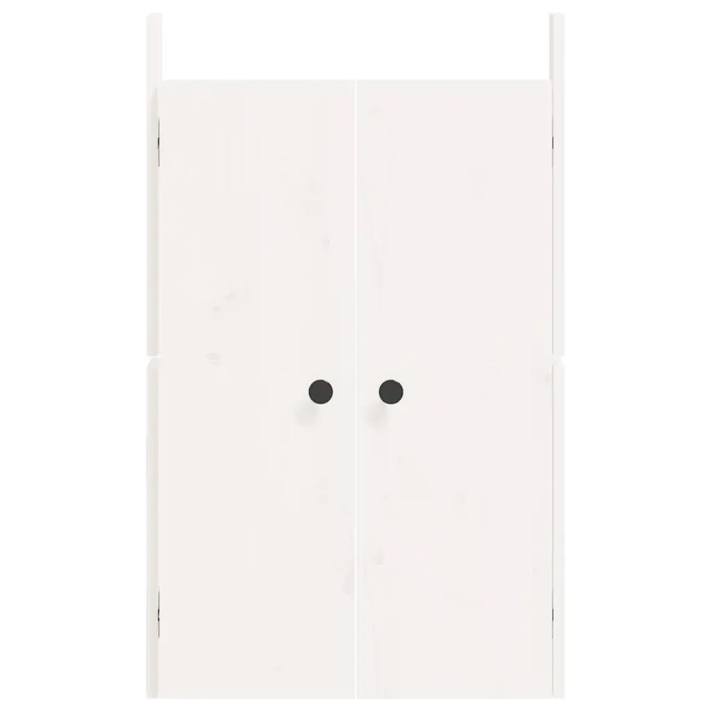 Outdoor Kitchen Cabinet Doors White Solid Pine Wood 50x9x82cm Pair Flush Mount