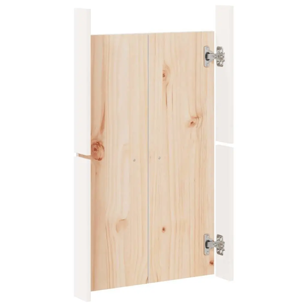 Outdoor Kitchen Cabinet Doors White Solid Pine Wood 50x9x82cm Pair Flush Mount