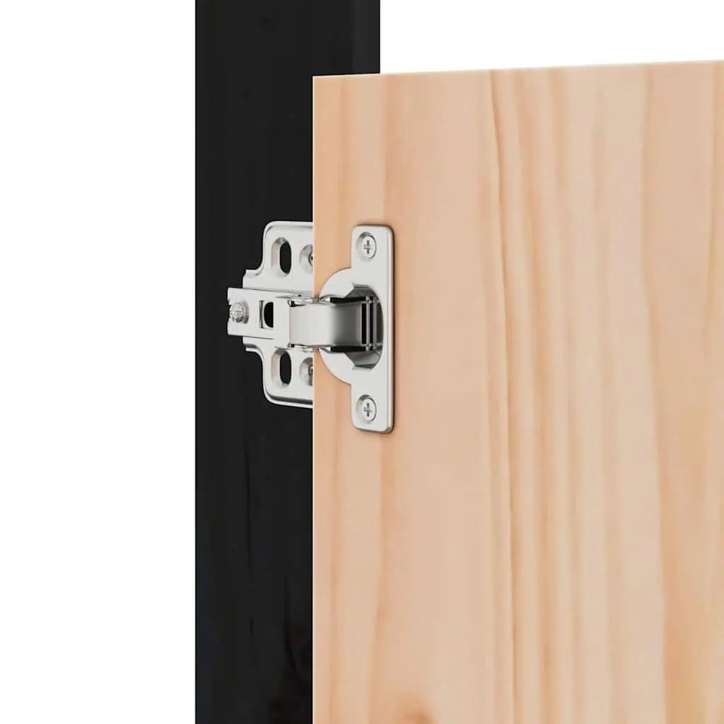 Outdoor Kitchen Cabinet Door Black Solid Pine Wood 50 x 9 x 82 cm