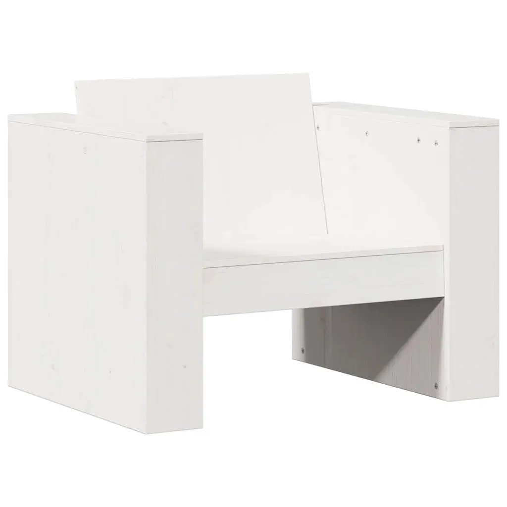 Garden Sofa Outdoor Seating Solid Pine Wood White 79x60x62cm