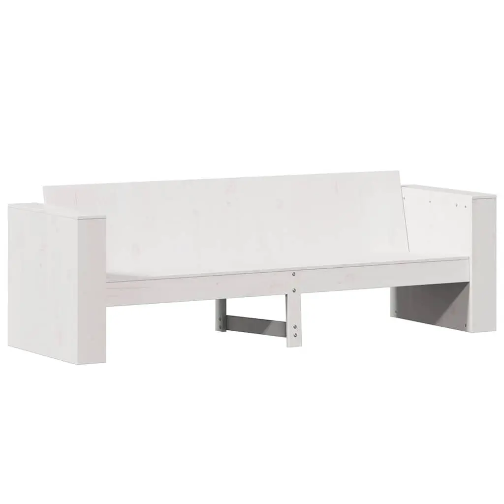 Outdoor Garden Sofa 3-Seater White Wooden Patio Furniture