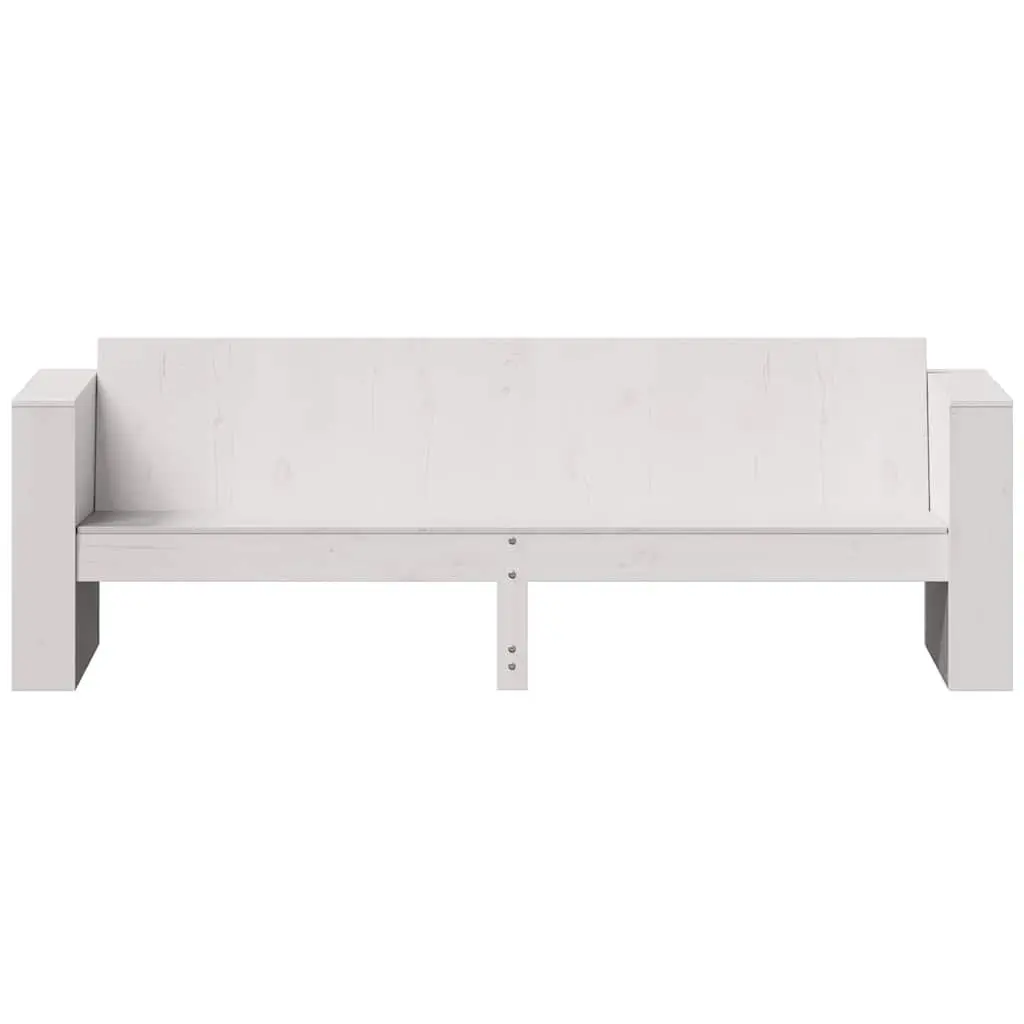 Outdoor Garden Sofa 3-Seater White Wooden Patio Furniture