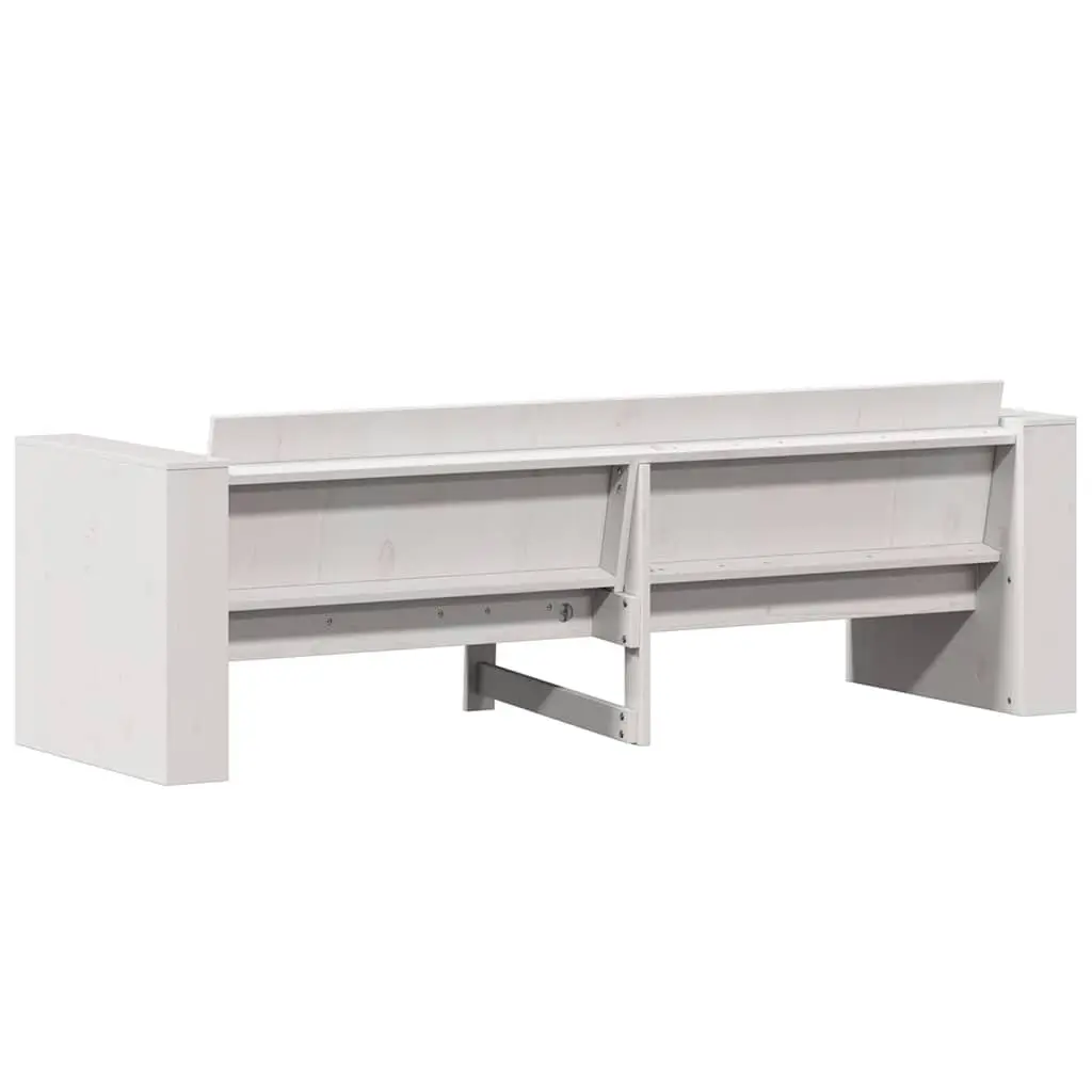 Outdoor Garden Sofa 3-Seater White Wooden Patio Furniture