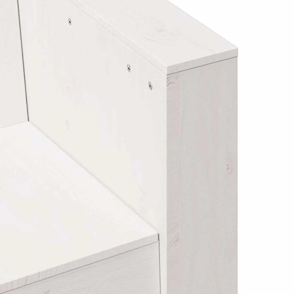 Outdoor Garden Sofa 3-Seater White Wooden Patio Furniture