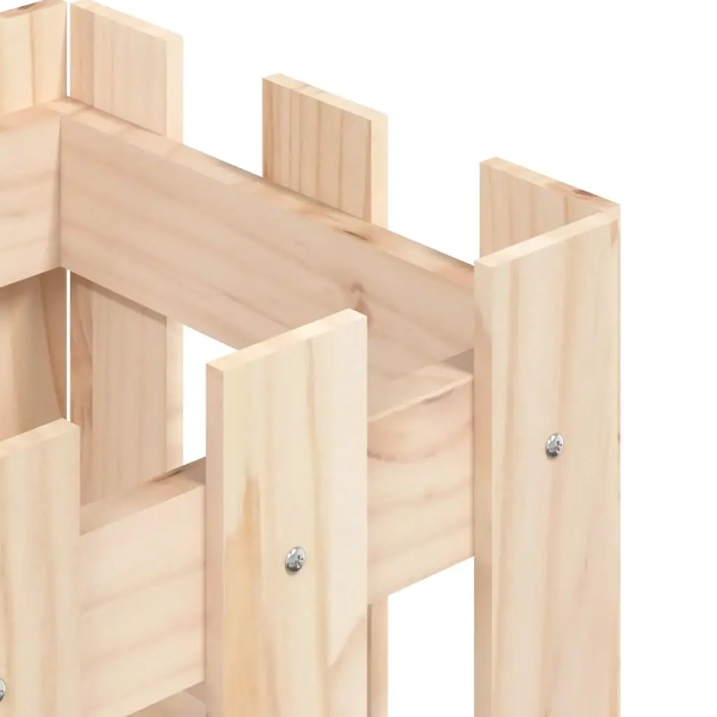 Garden Planter Box with Fence Design 30x30x30 cm Solid Pine Wood Patio Flower