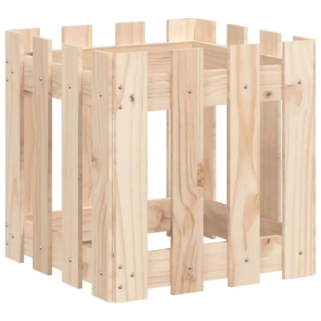Garden Planter Box Outdoor Flowers 40x40x40cm Solid Wood Pine Brown