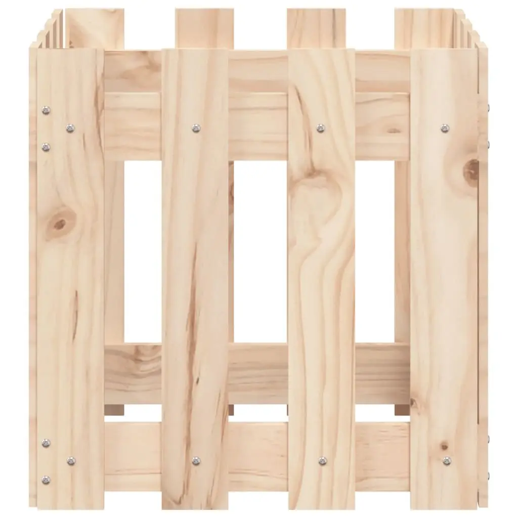 Garden Planter Box Outdoor Flowers 40x40x40cm Solid Wood Pine Brown