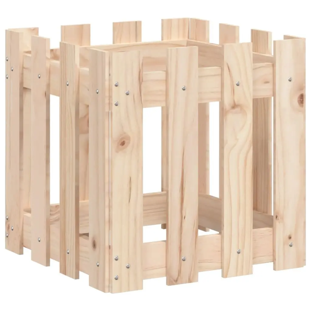 Garden Planter Box Outdoor Flowers 40x40x40cm Solid Wood Pine Brown