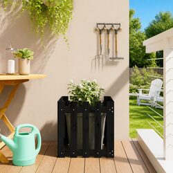 Reliable Black Wooden Garden Planter 50x50x50cm