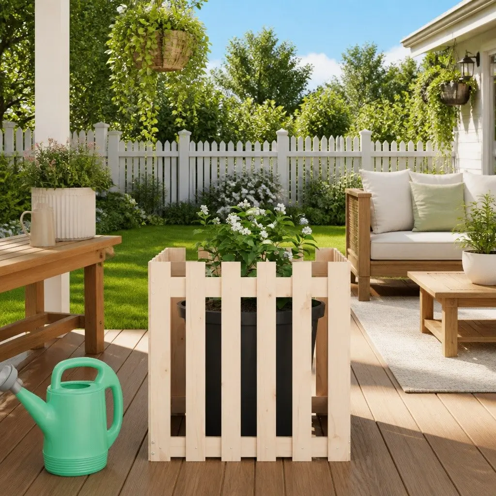 Garden Planter for Flowers and Plants 60x60x60 cm Solid Pine Wood Brown