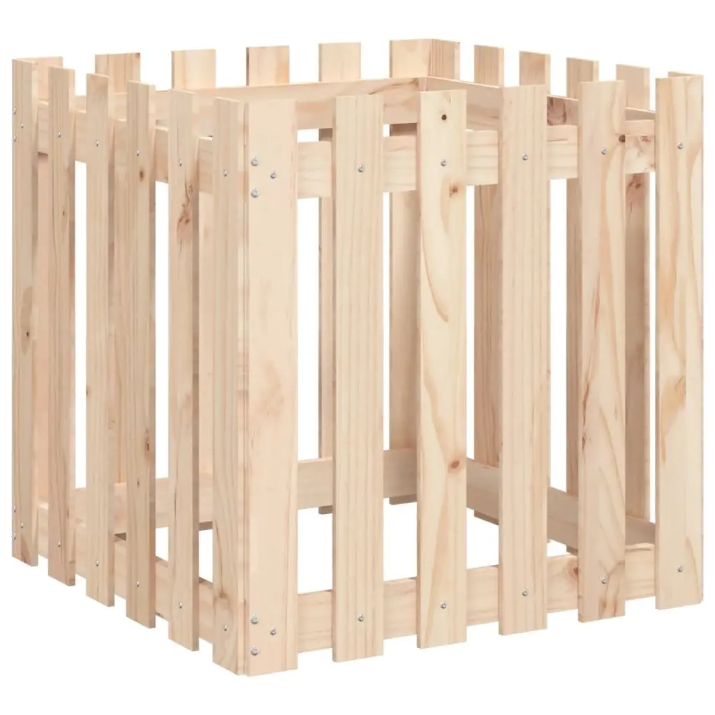 Garden Planter for Flowers and Plants 60x60x60 cm Solid Pine Wood Brown
