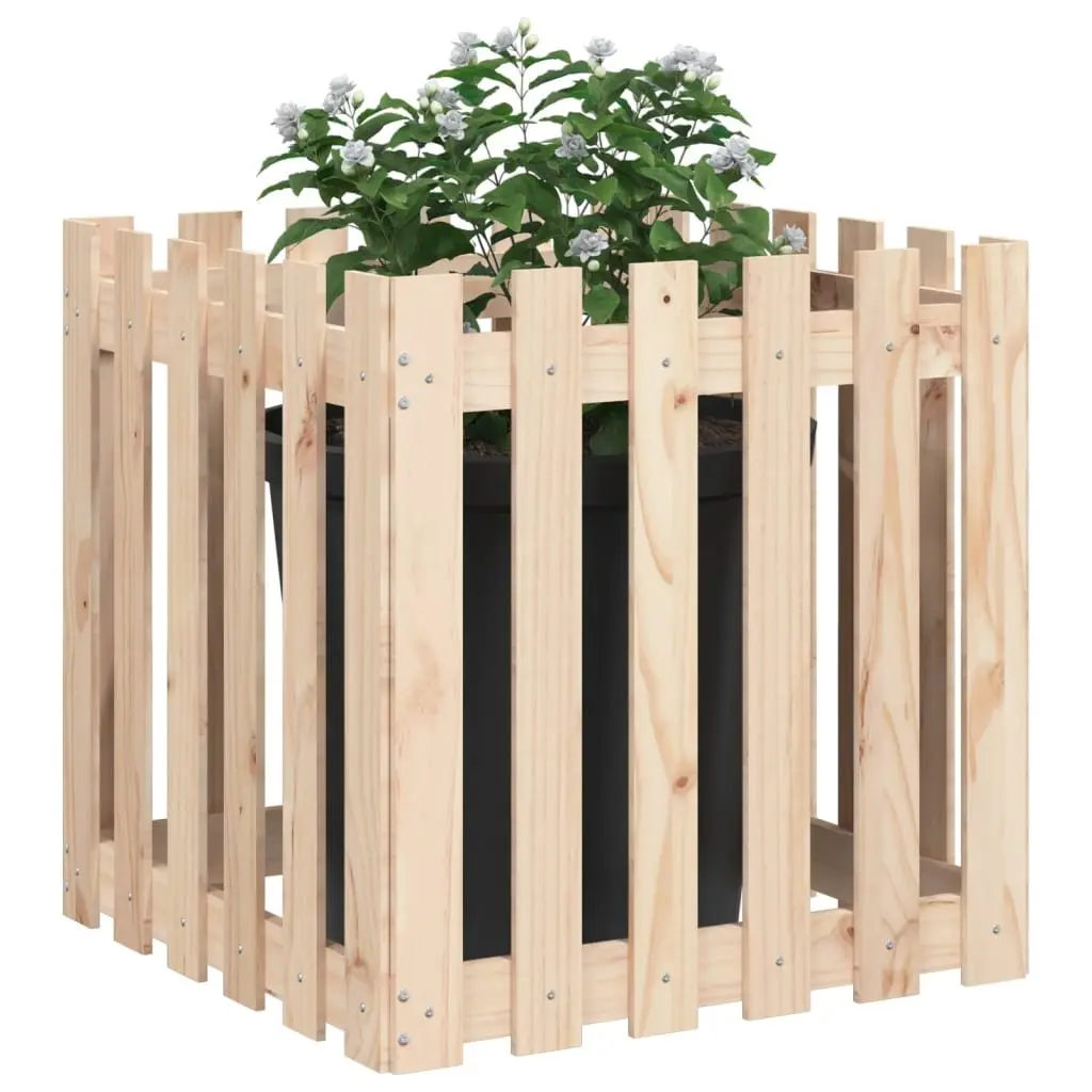 Garden Planter for Flowers and Plants 60x60x60 cm Solid Pine Wood Brown