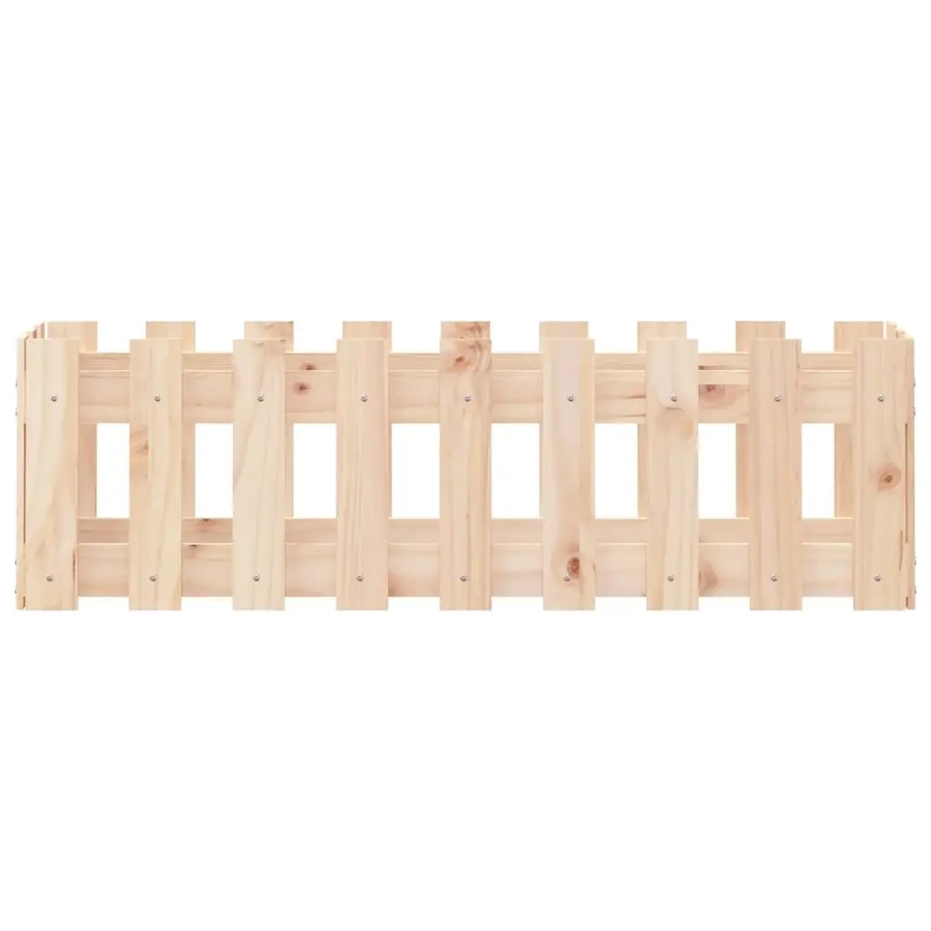 Garden Raised Bed with Fence Design 100x30x30 cm Solid Wood Pine Planter Box