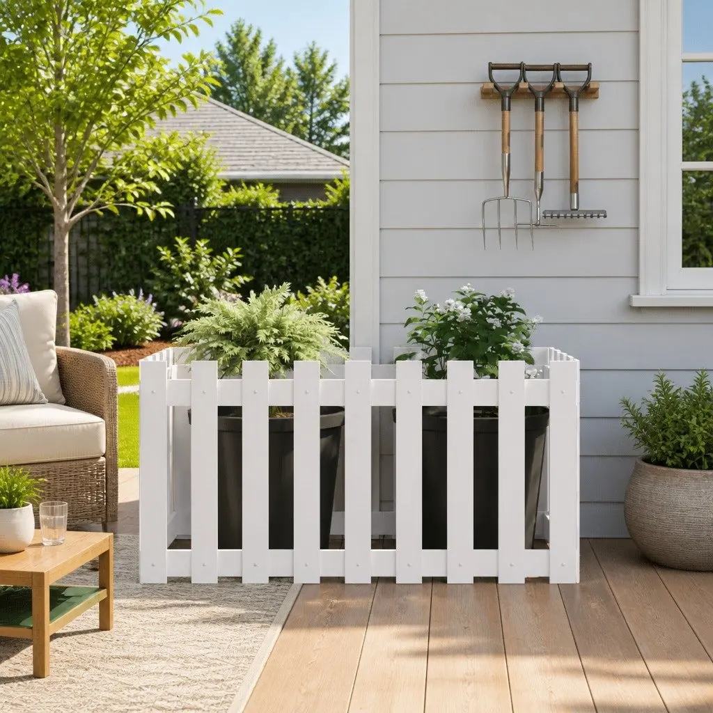 Garden Raised Bed Planter Box 100x50x50 cm White Solid Pine