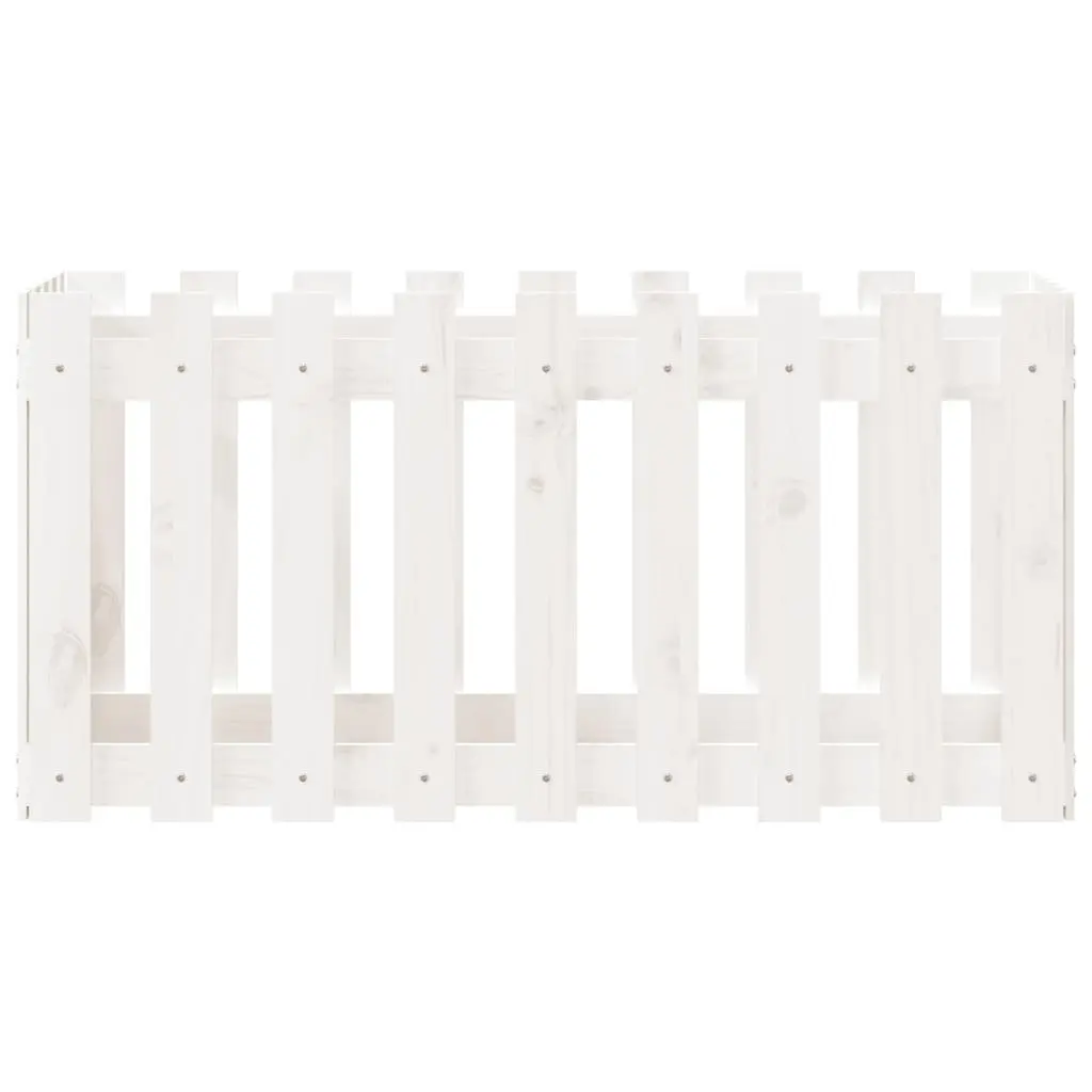 Garden Raised Bed Planter Box 100x50x50 cm White Solid Pine