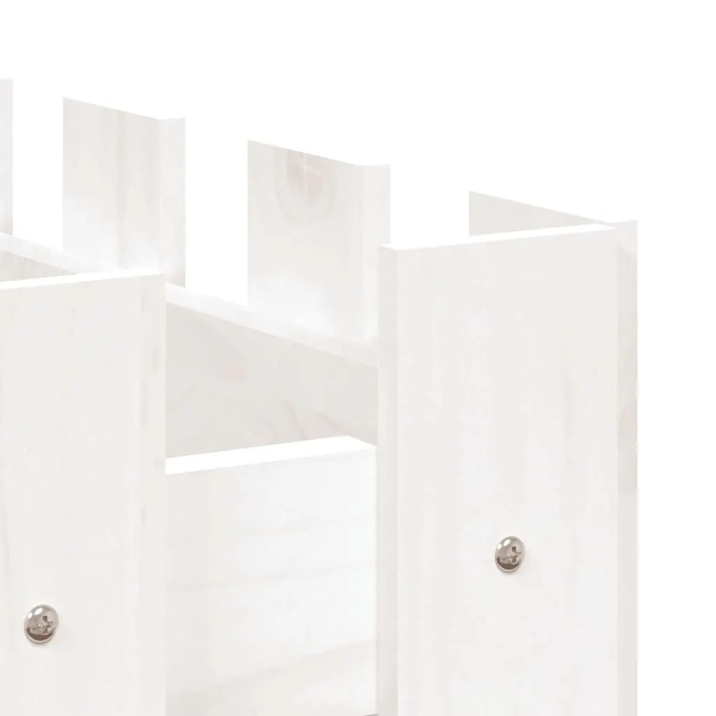 Garden Raised Bed with Fence Design White 100x50x70 cm Solid Pine Wood Planter