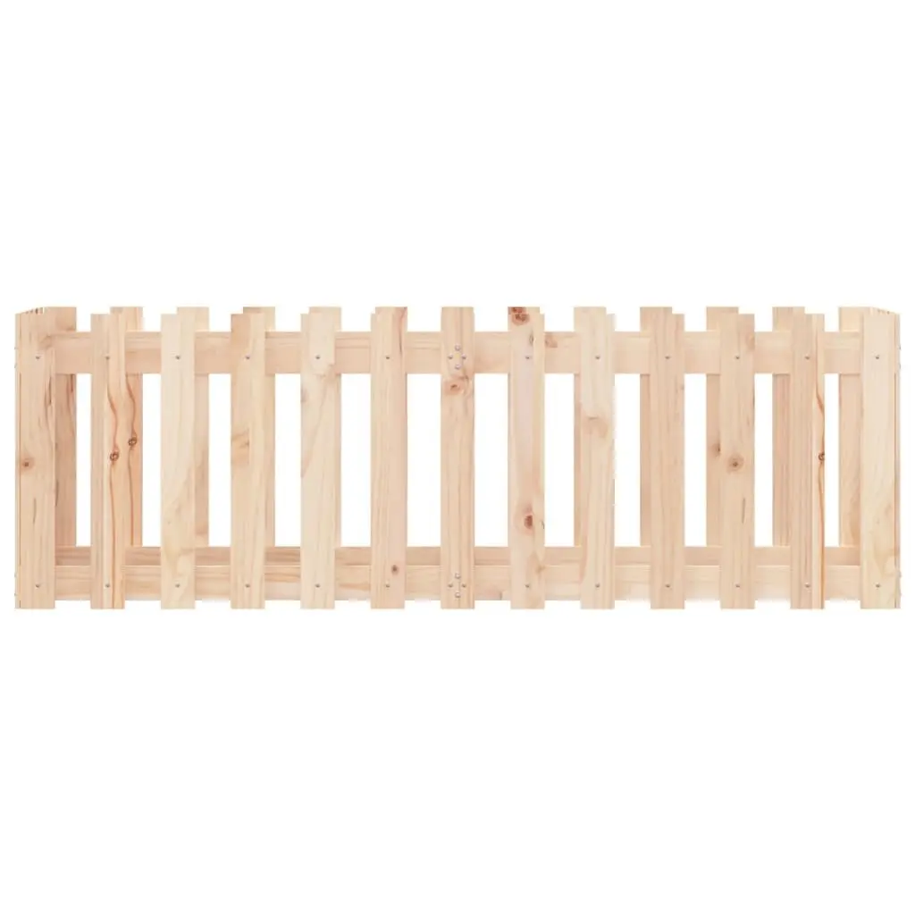 Garden Raised Bed with Fence Design 150x50x50 cm Solid Wood Pine Planter Box