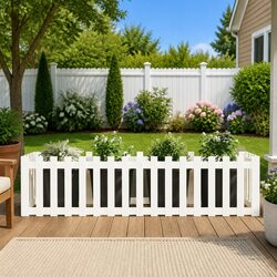 Garden Raised Bed White 200x50x50 cm Wooden Planter Box Flower Vegetable Growing