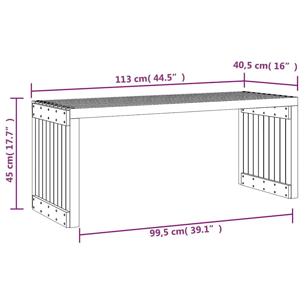 Garden Bench Extendable Outdoor Seating Solid Pine Wood Black