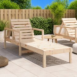 Practical Wooden Sun Lounger with Adjustable Design