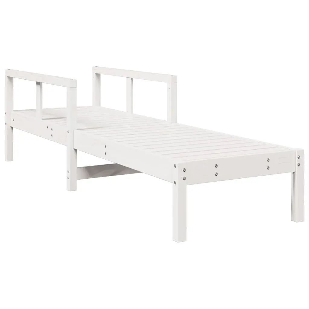 Sun Lounger Adjustable Backrest Outdoor Garden Patio Poolside White