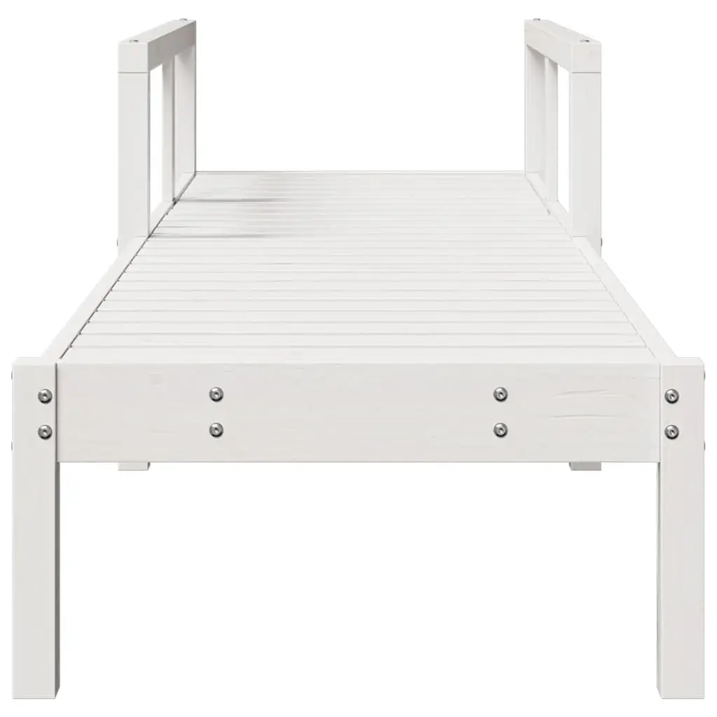 Sun Lounger Adjustable Backrest Outdoor Garden Patio Poolside White