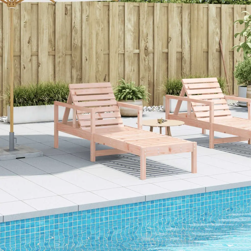 Wooden Sun Lounger with Adjustable Backrest