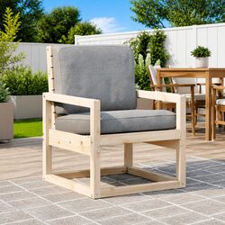 Comfortable Brown Pine Garden Chair for Outdoor Use