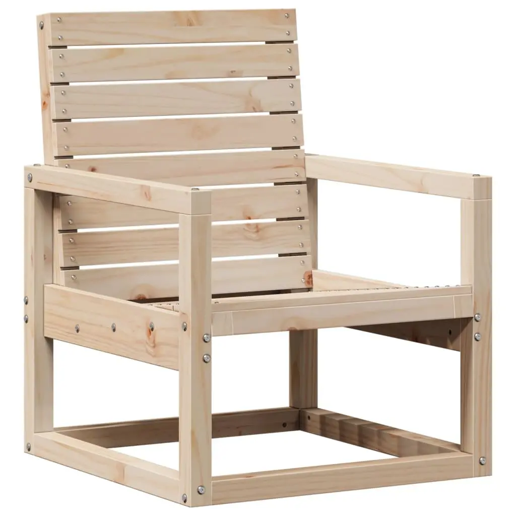 Solid Wood Pine Garden Chair Brown Outdoor Patio Armrest Backrest 57.5x63x76cm