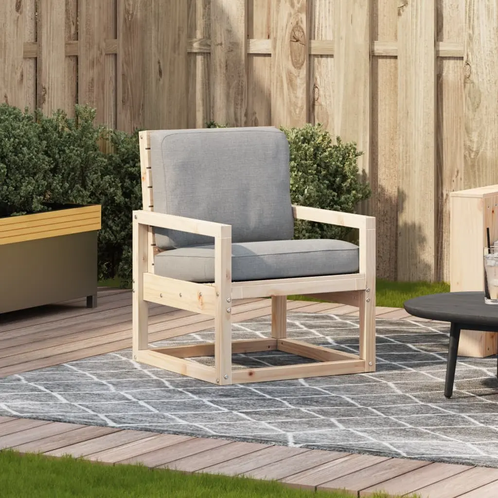 Solid Wood Pine Garden Chair Brown Outdoor Patio Armrest Backrest 57.5x63x76cm
