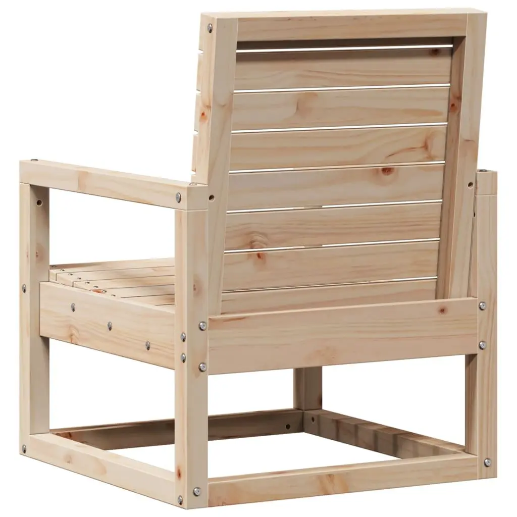 Solid Wood Pine Garden Chair Brown Outdoor Patio Armrest Backrest 57.5x63x76cm