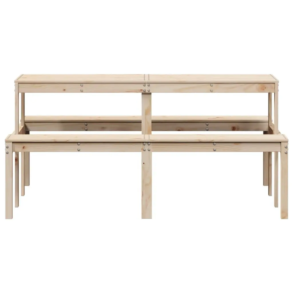 Solid Pine Picnic Table for Outdoor Dining 160x134x75 cm