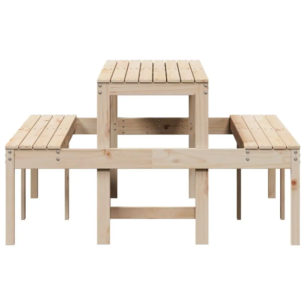 Solid Pine Picnic Table for Outdoor Dining 160x134x75 cm