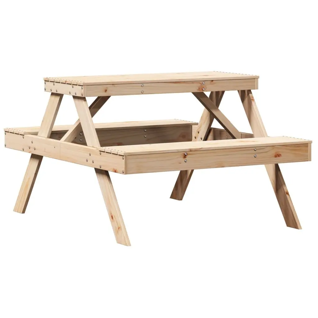 Solid Wood Picnic Table 105x134x75 cm for Outdoor Fun