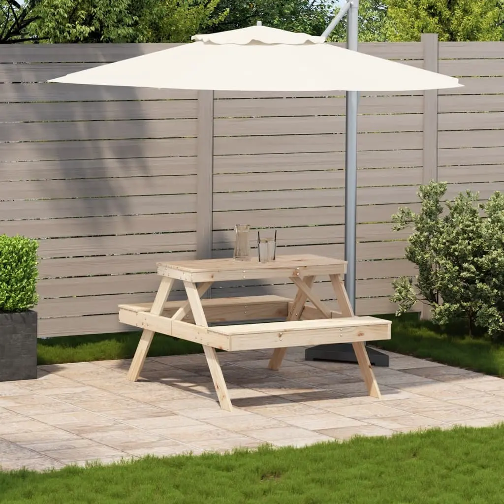 Solid Wood Picnic Table 105x134x75 cm for Outdoor Fun