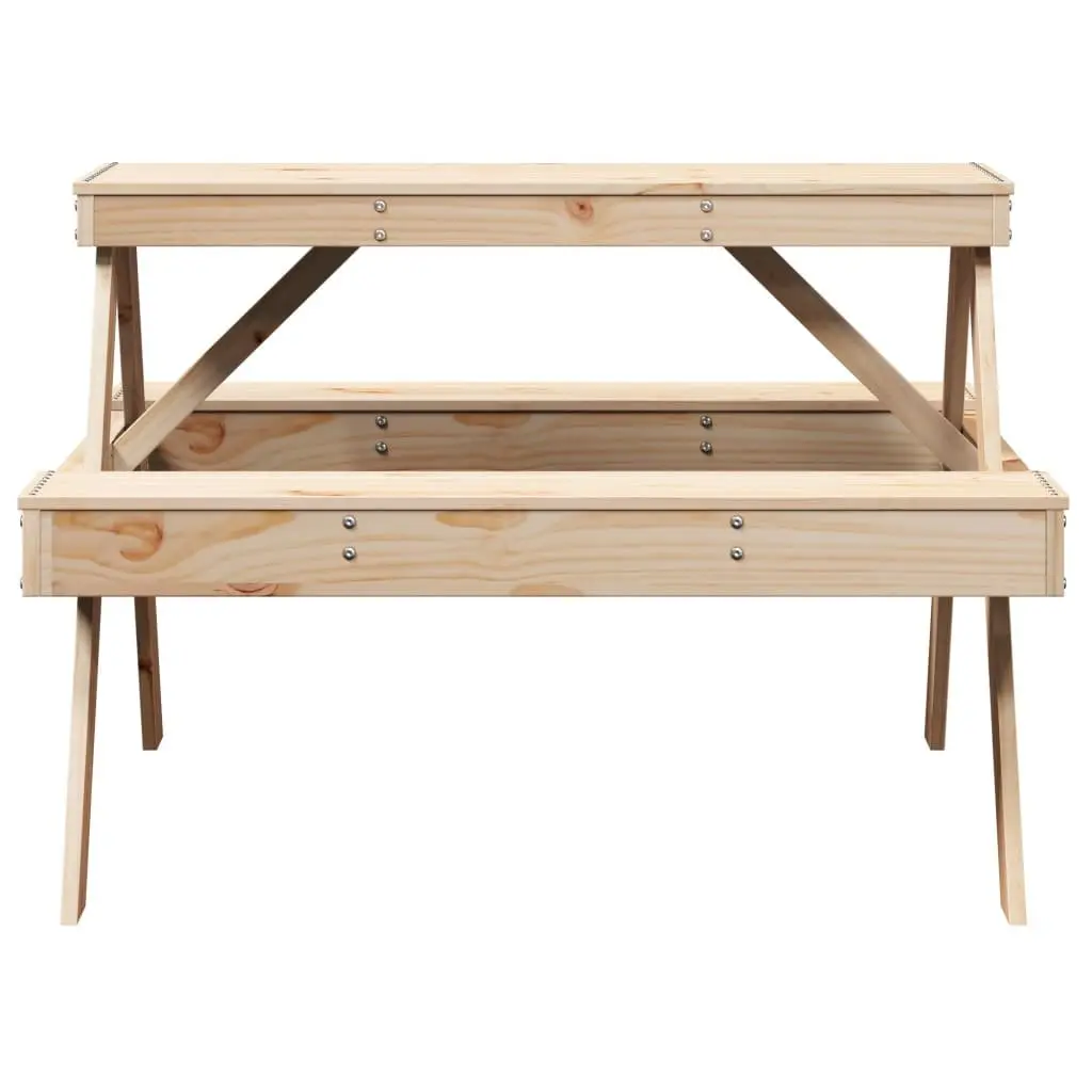 Solid Wood Picnic Table 105x134x75 cm for Outdoor Fun
